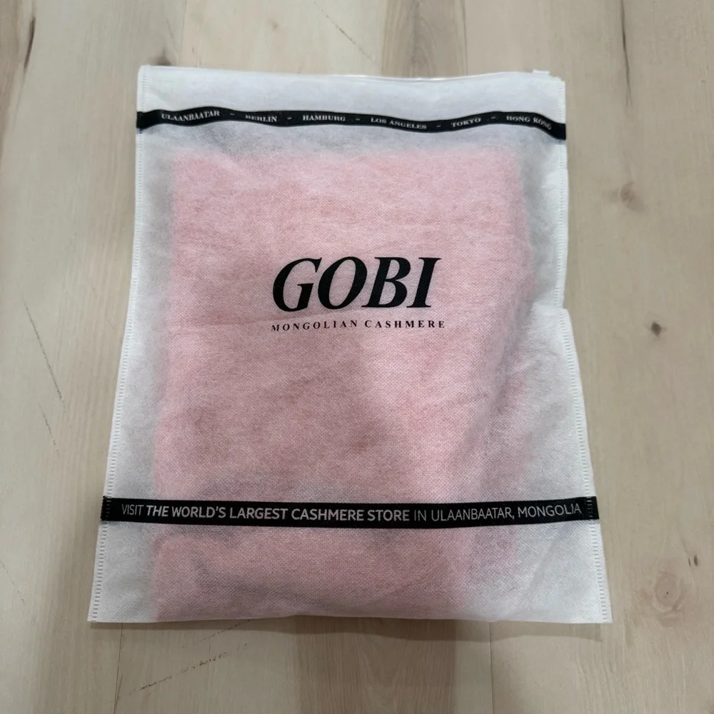 NWT Gobi Mongolian Cashmere V Neck Sweater Women's Large Peach Pink - Picture 11 of 12